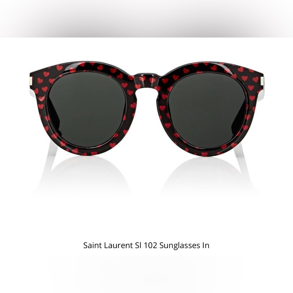 Saint Laurent Black Black Glitter Hearts SL 102 Sunglasses